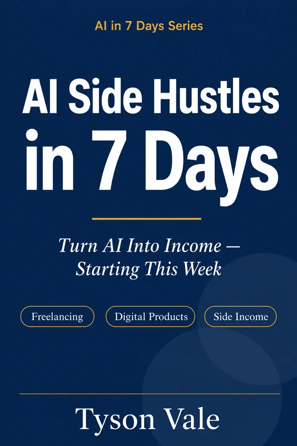 Book cover of AI Side Hustles in 7 Days by Tyson Vale